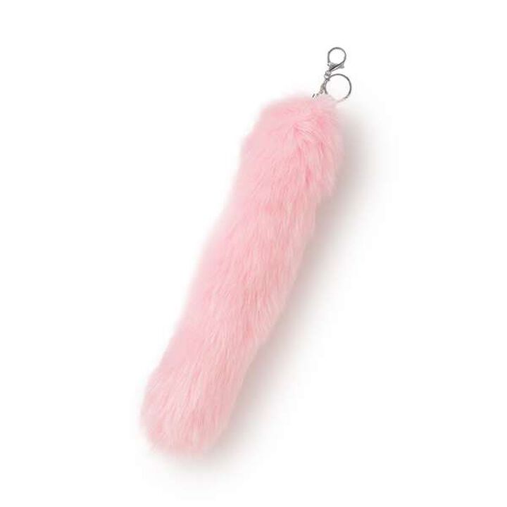 Faux Fur Tail Charm,Pink, medium image number 0