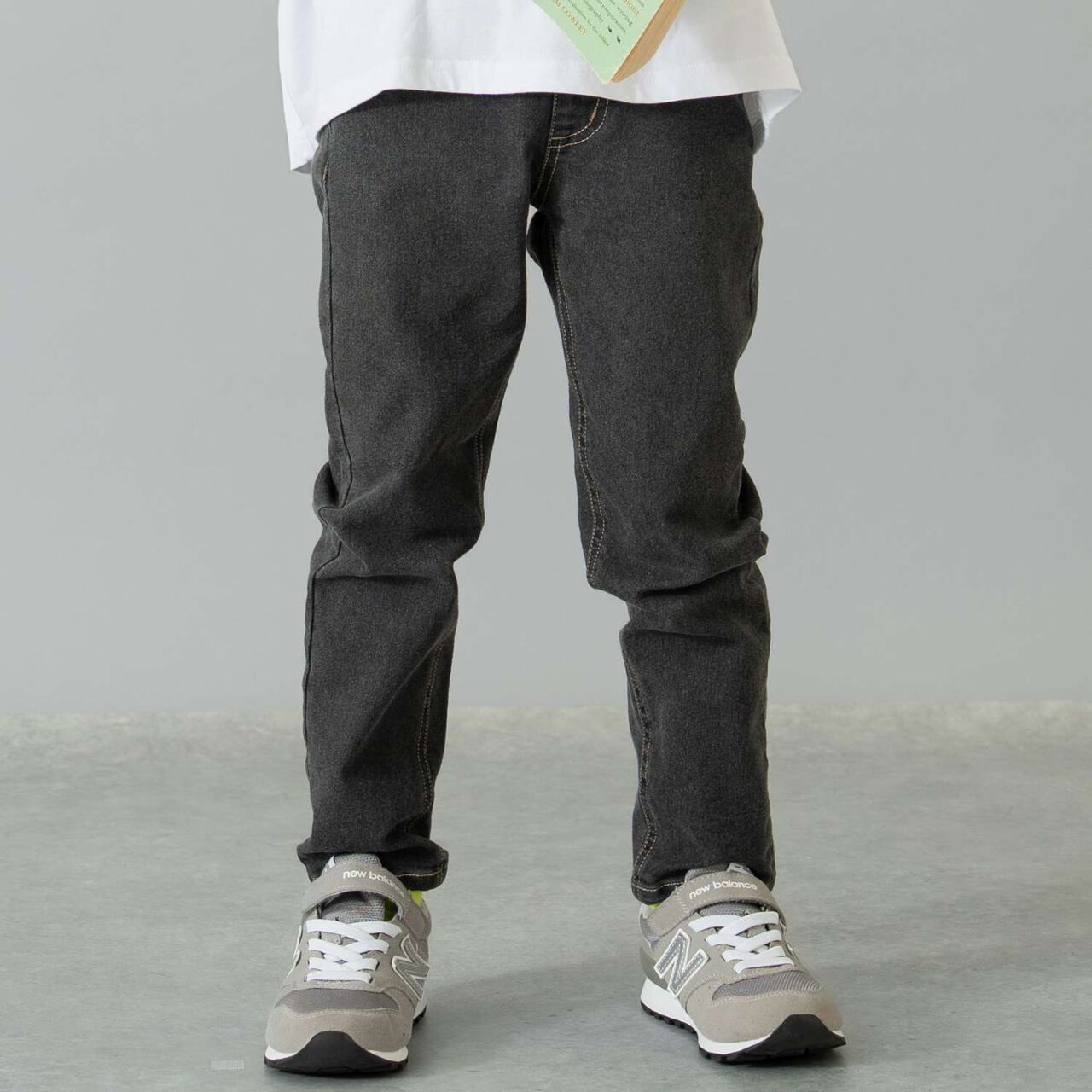 Denim Slim Straight Pants,Gray, large image number 0