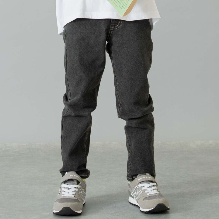 Denim Slim Straight Pants,Gray, medium image number 0