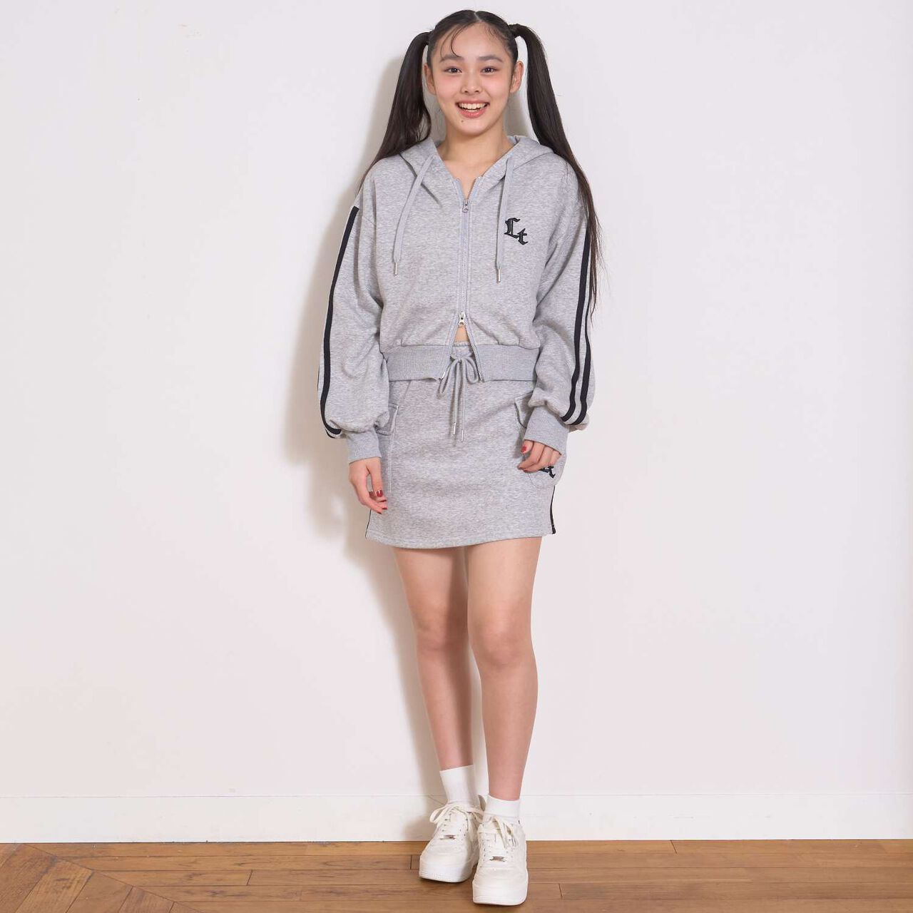 [LTXC/Shaggy Lining] Zip Parka Outfit Set,Top gray, large image number 4