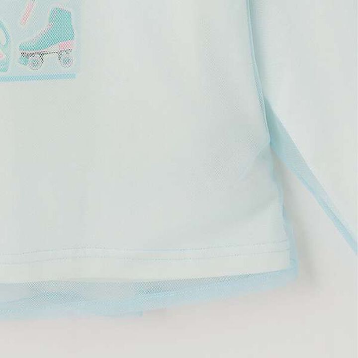 Tulle Layered Long-Sleeve T-Shirt,Off white, medium image number 9