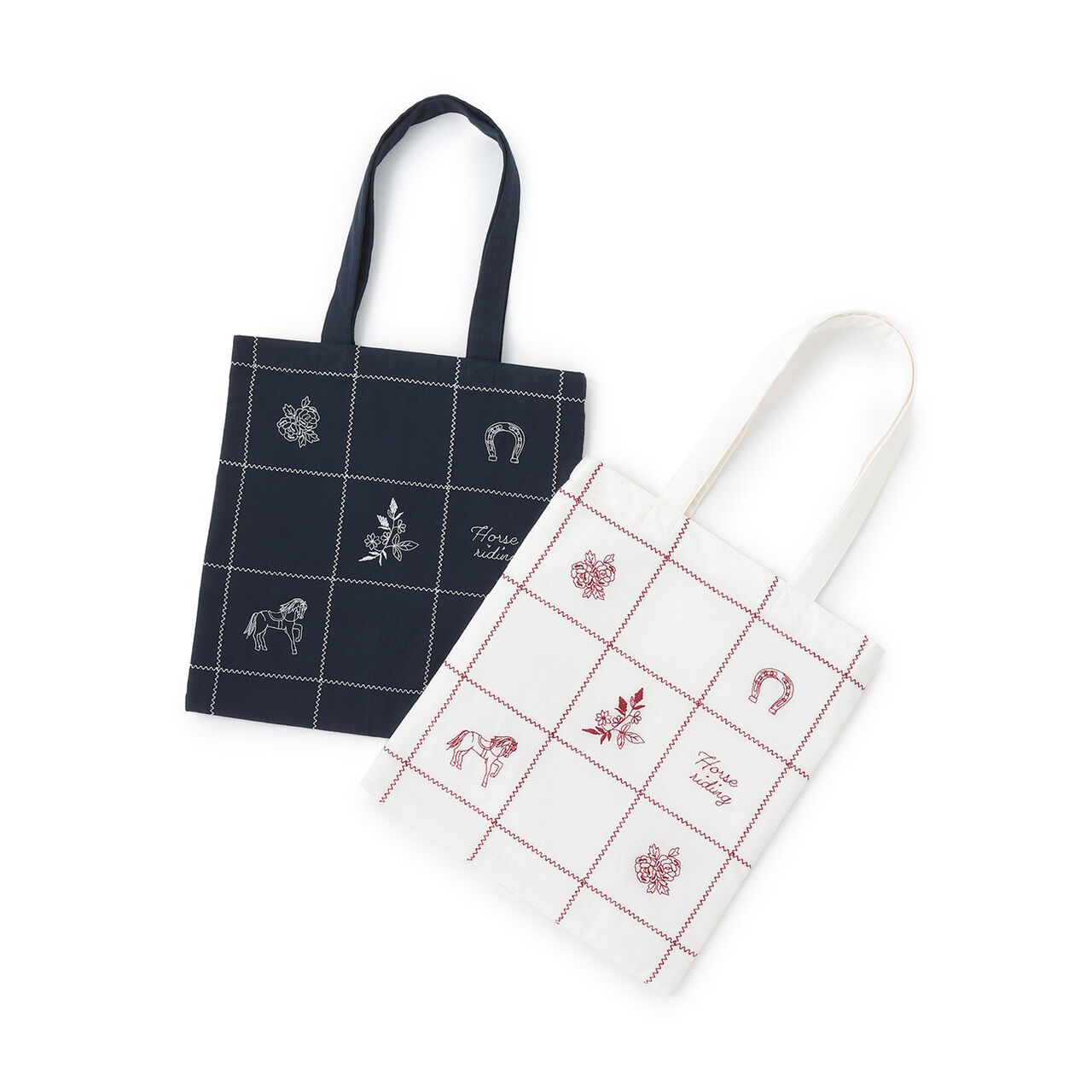 [Parent-Child Matching] Indian Cotton Embroidered Tote Bag,White, large image number 6