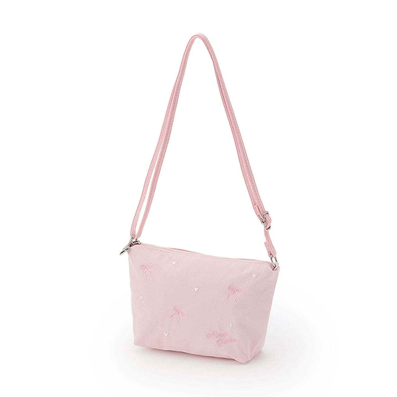 Ribbon Embroidery Small Shoulder Bag,Light pink, large image number 0