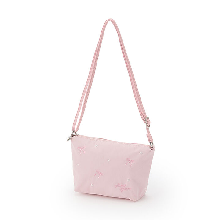 Ribbon Embroidery Small Shoulder Bag,Light pink, medium image number 0