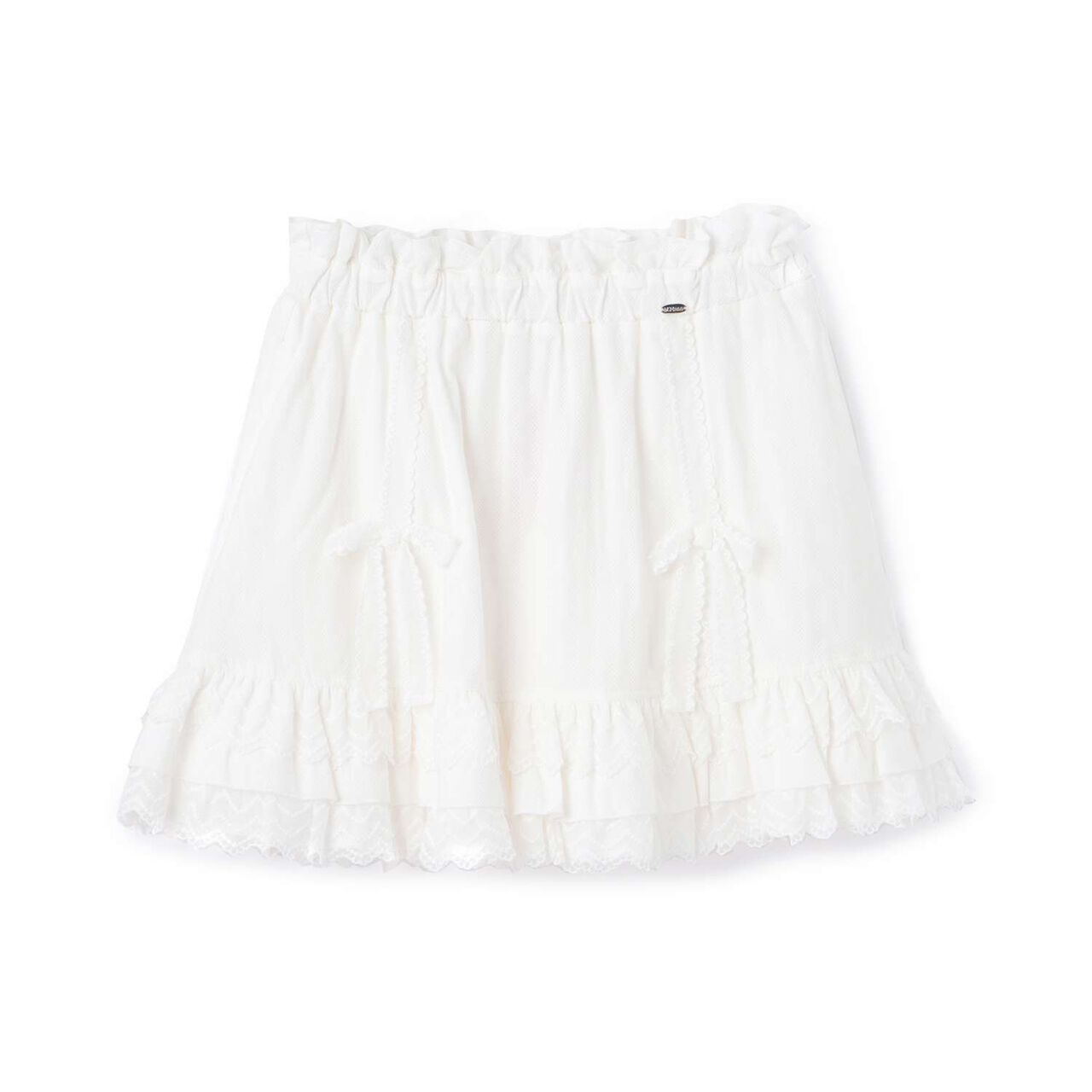 Lace Tiered Skirt,Off white, large image number 10