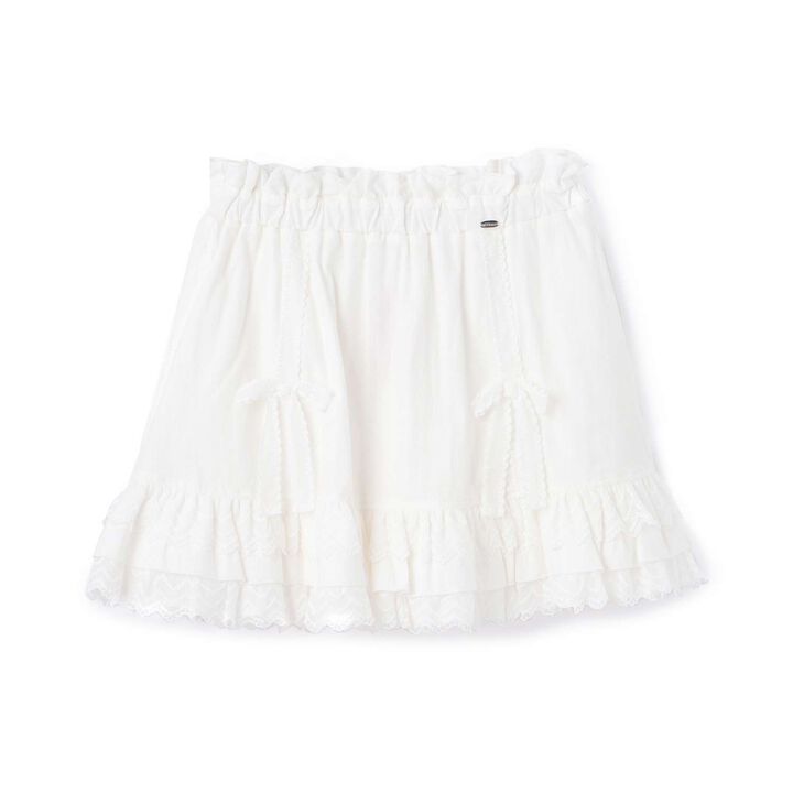 Lace Tiered Skirt,Off white, medium image number 10