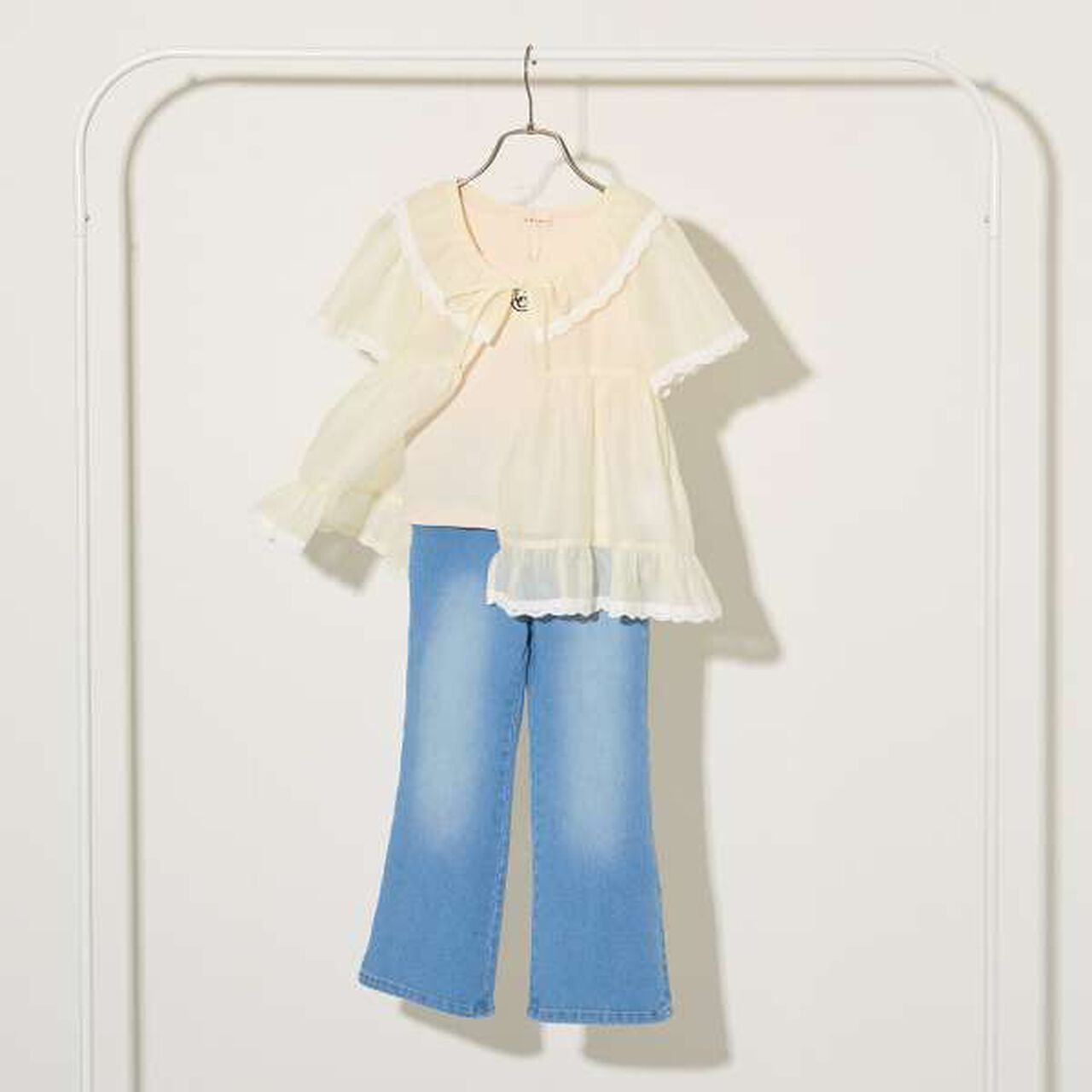 Sheer Gathered Top,Pink, large image number 20