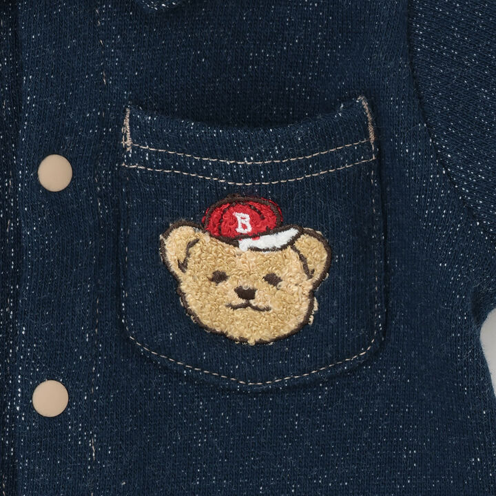 All-Over Embroidered Collared Coverall,Smoke white, medium image number 7