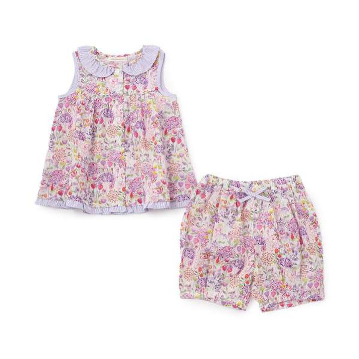 Broad Print Outfit Set,Blue, medium image number 3