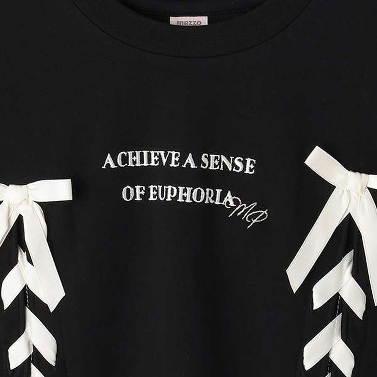 Puff Sleeve Lace-Up T-Shirt,Off white, large image number 2