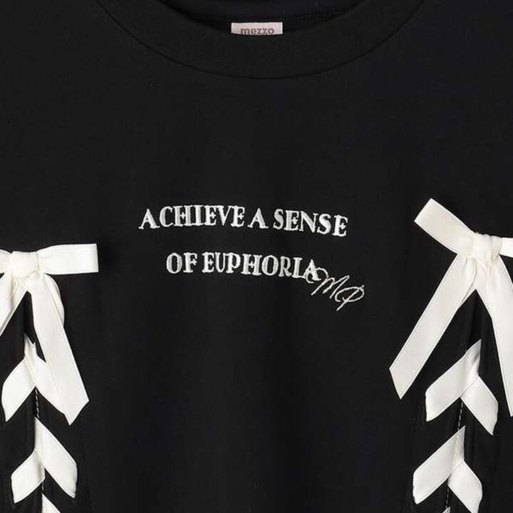 Puff Sleeve Lace-Up T-Shirt,Off white, medium image number 2