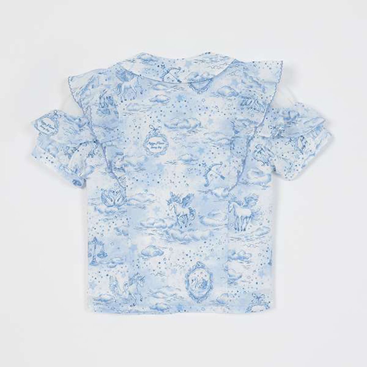 Frill Bow Tie Blouse,Blue, large image number 7