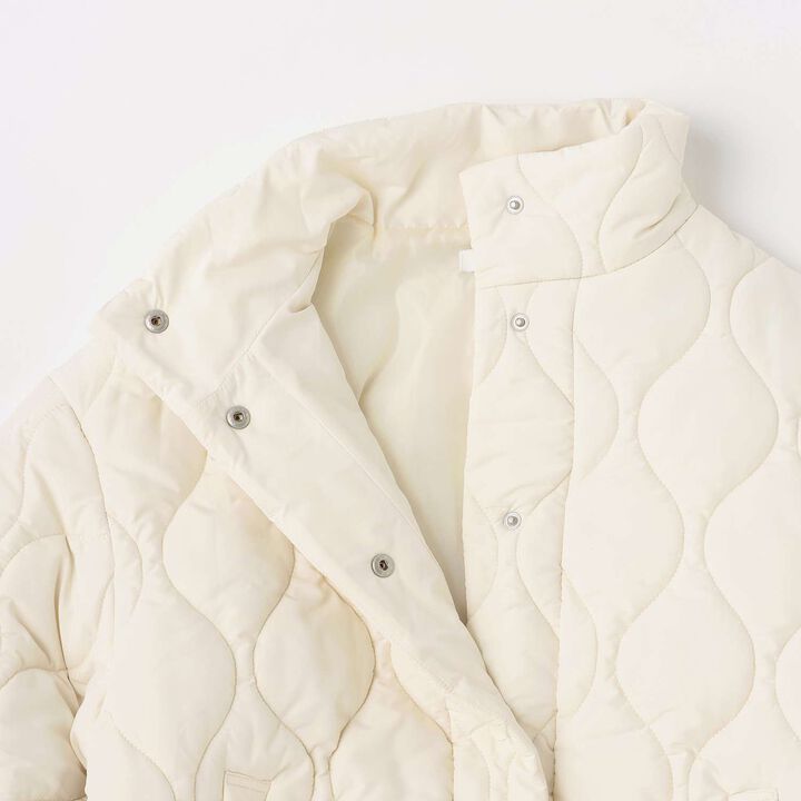 Big Puff Quilted Bomber Jacket,Ivory, medium image number 3