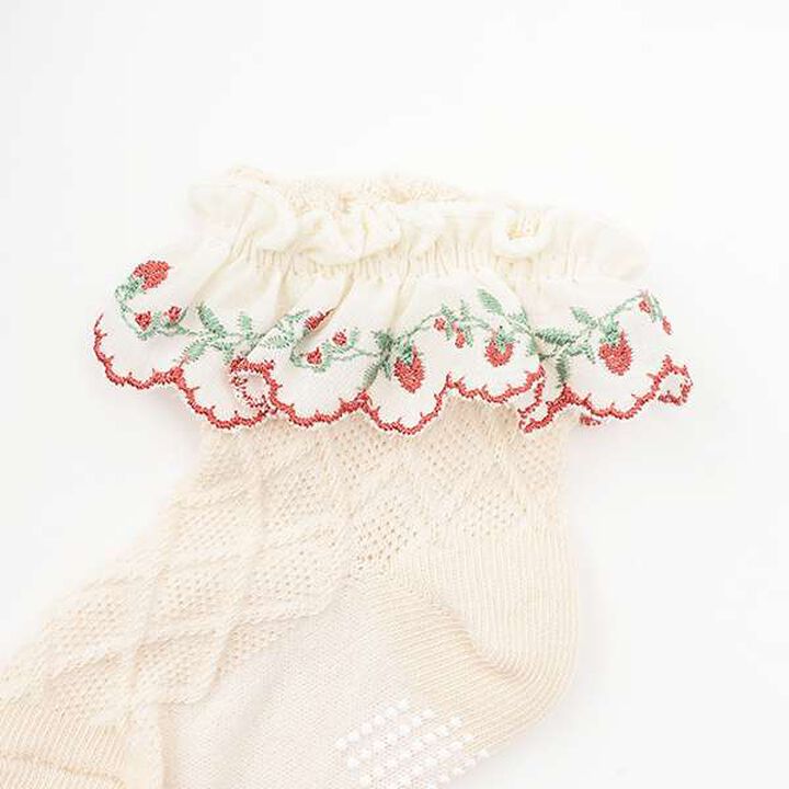 ☆BASIC Wild Strawberry Socks [Organic] [Made in Japan],Pearl white, medium image number 1