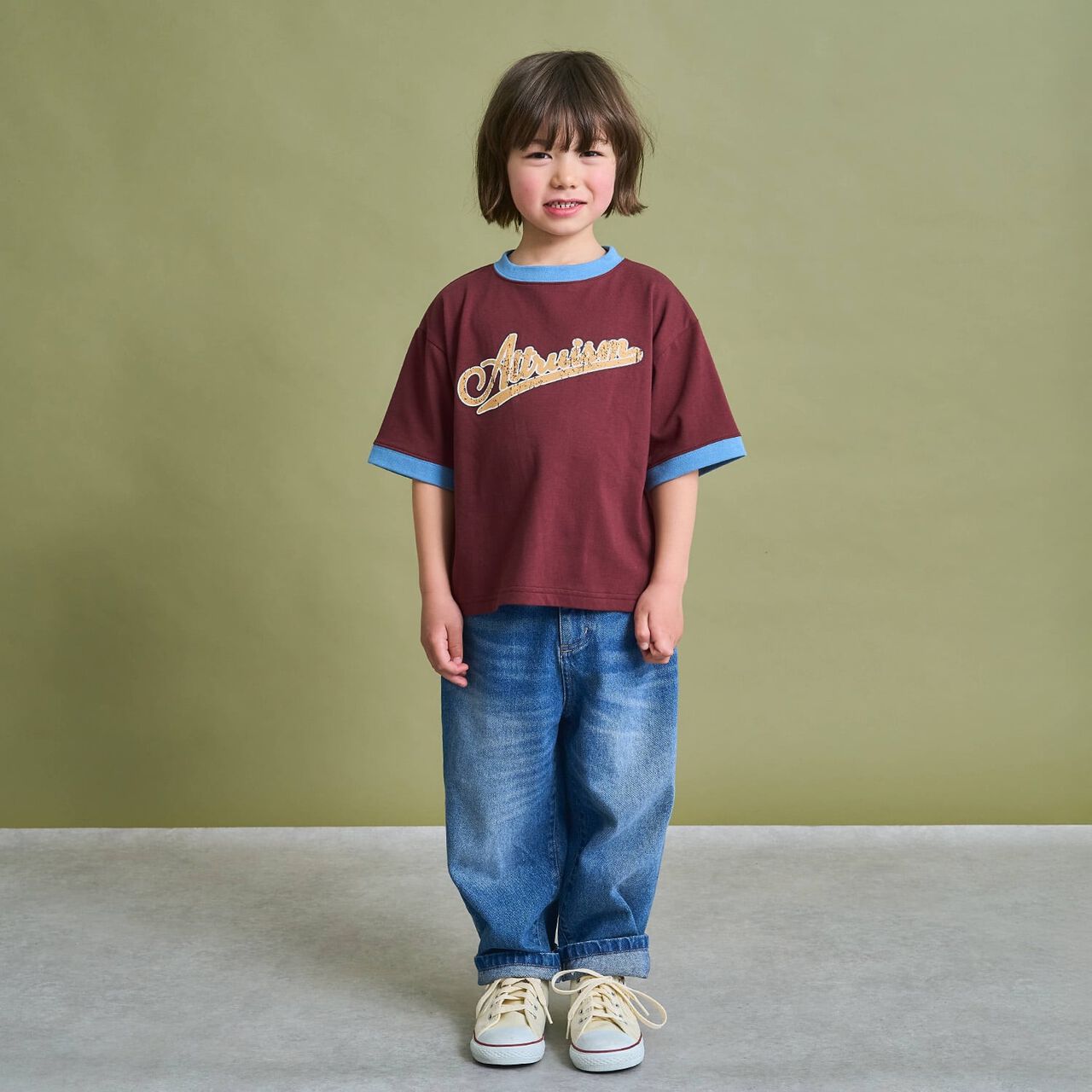 [Anti-Stain & Quick-Dry] Distressed Logo Print Ringer T-Shirt,Turquoise, large image number 18