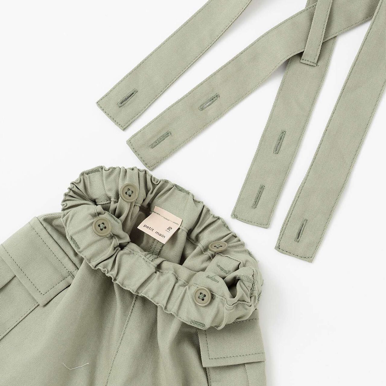 Suspender Cargo Pants Set,Gray, large image number 7