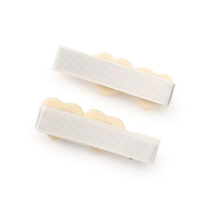 Heart Hair Clips 2P,Mocha tea, medium image number 1