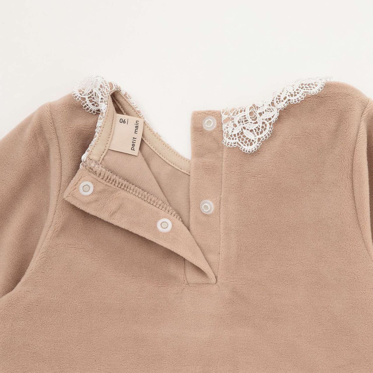 Velour Lace One-Piece Dress,Light pink, large image number 11