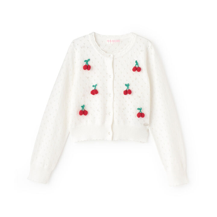 Strawberry & Cherry Motif Cardigan,, medium