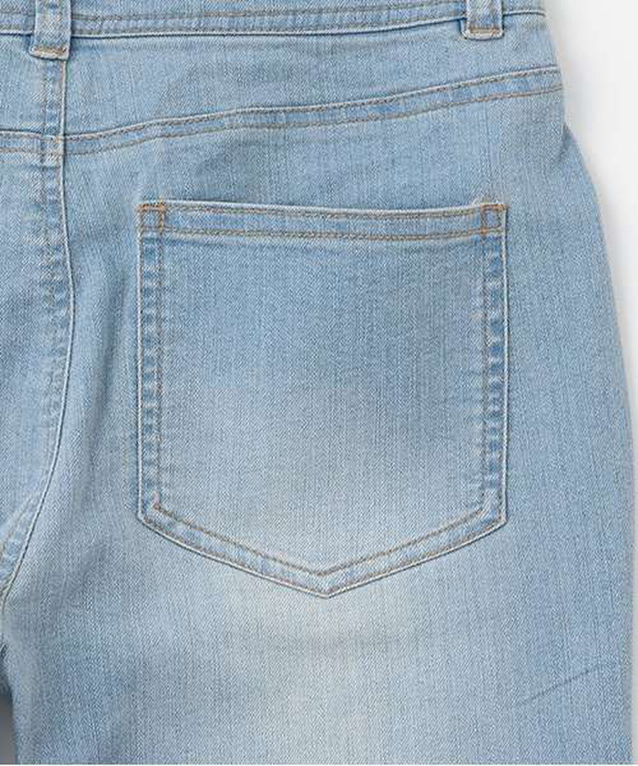 Lace-Trimmed Denim Flare Pants,Light blue, large image number 2