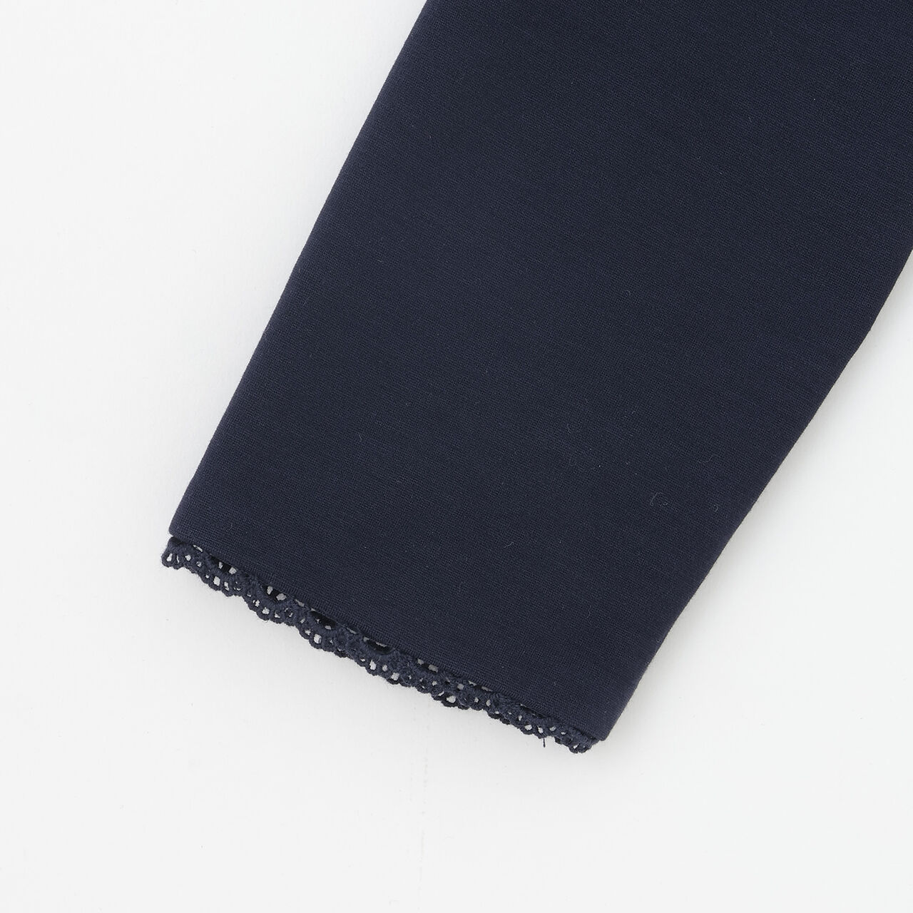 Flower Motif Scalloped Hem Jacket,Navy, large image number 4