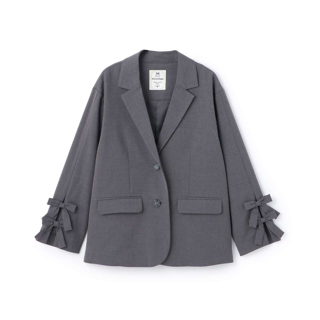 Tailored Ribbon Jacket,Brown, large image number 9