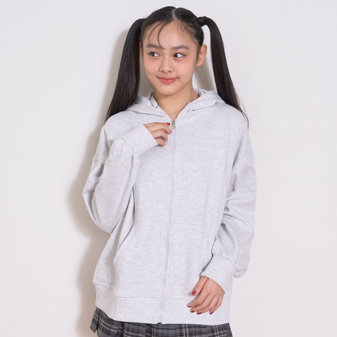 Wool Lined 100% Cotton Zip Parka,Smoke white, large image number 0