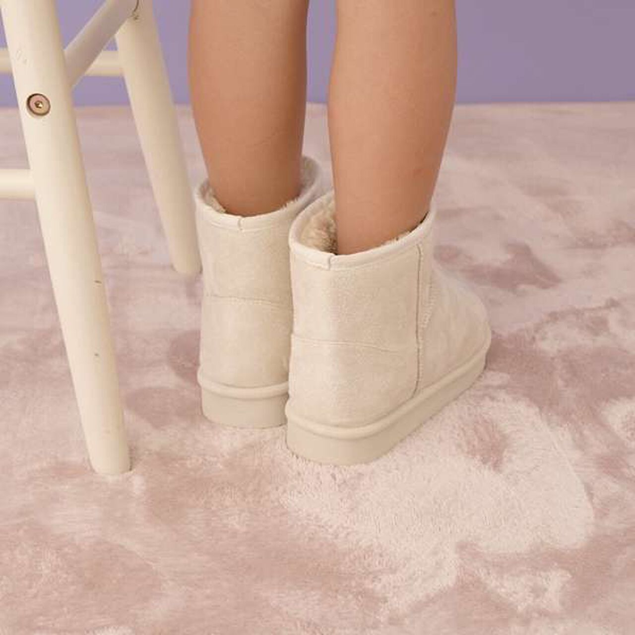 Cozy Faux Shearling Boots,Black, large image number 3