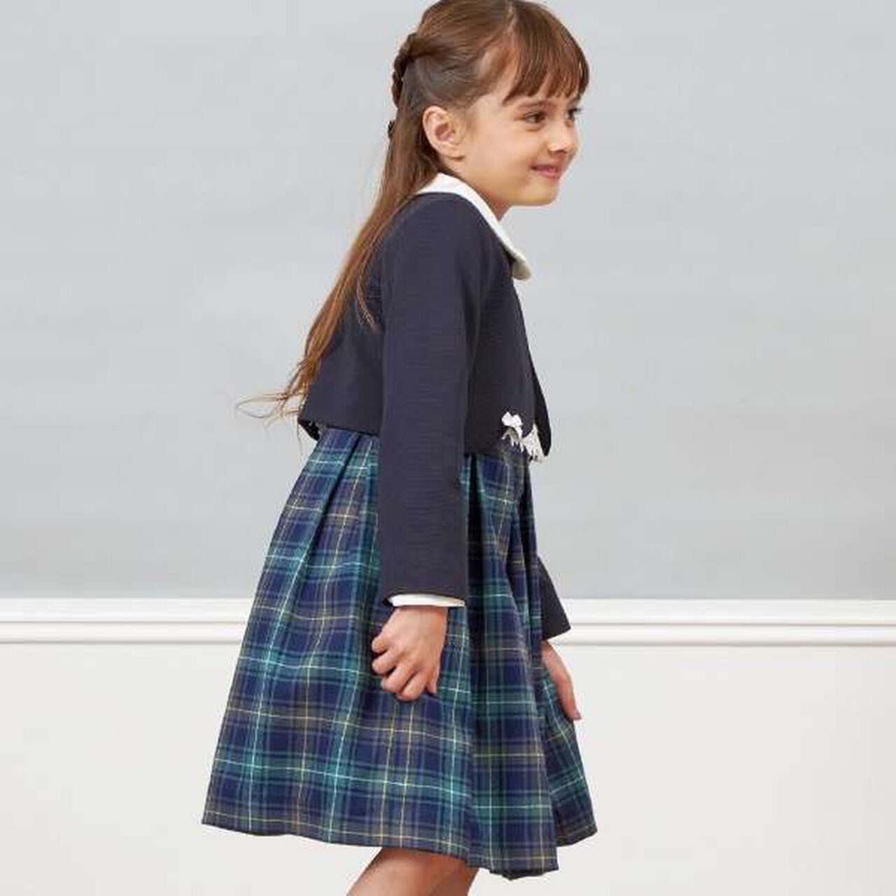 KP Ripple Ponte Fabric Collared Bolero [110-130],Off white, large image number 11