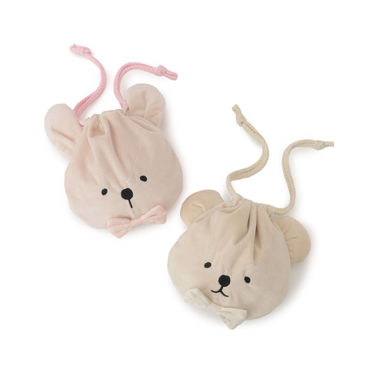 Pupu & Tete Fluffy Drawstring Pouch,Light beige, large image number 5