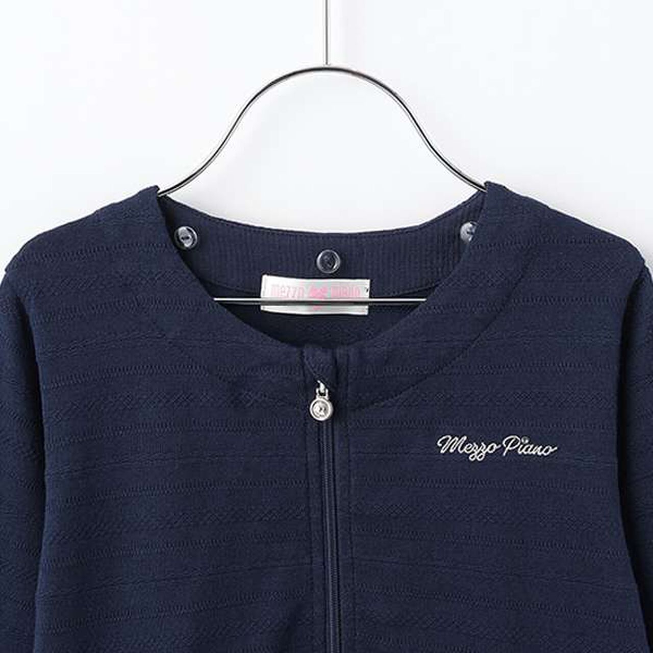 Lace Pattern Zip Parka,Off white, large image number 7