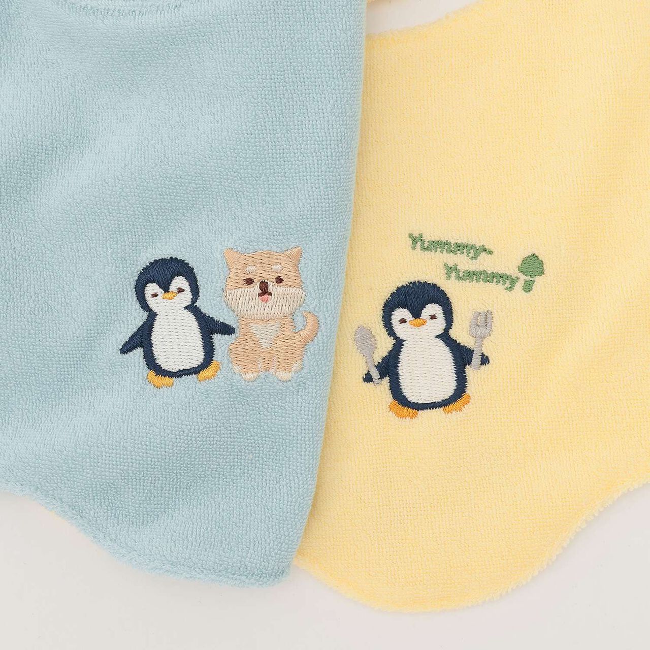 Animal Embroidered Scallop Trim Bib,Sax blue, large image number 3