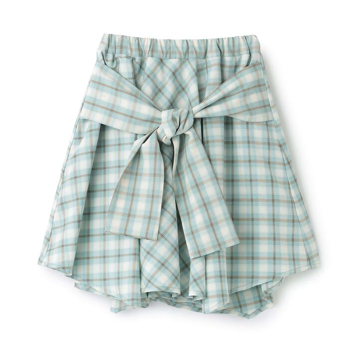 Gathered Check Shirt-Style Skirt with Inner Shorts [Kids Girls],Red, medium image number 4
