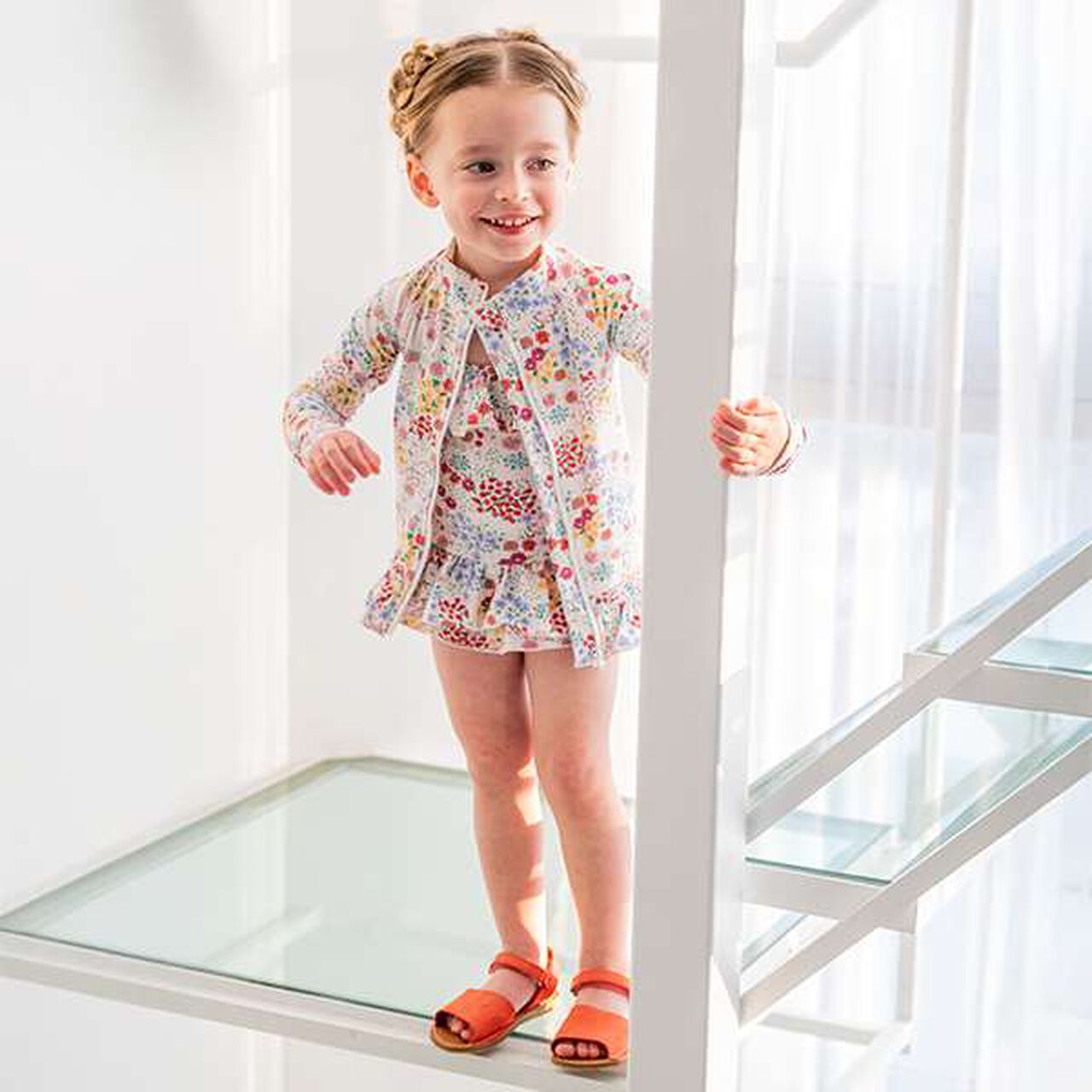 [SWIM] Garden Flower Rash Guard,Pink, large image number 7