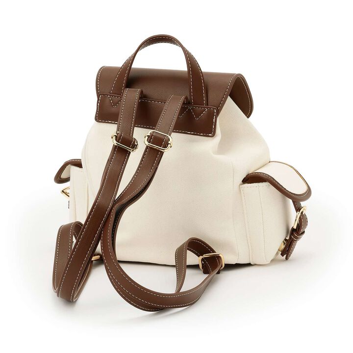 Canvas & Synthetic Leather Mini Backpack,Navy, medium image number 1