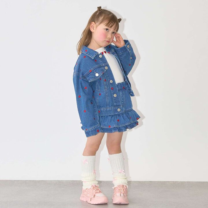 [Tomodeni] Assorted Embroidery All-Over Pattern Denim Jacket,, medium