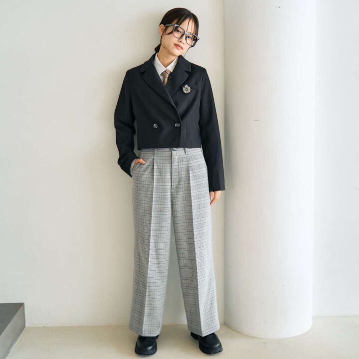 [Graduation Attire] Tuck Wide Pants,Black, medium image number 2