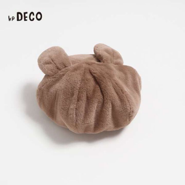 KP Deco Faux Fur Earmuff Beret Hat (S-M),Brown, medium image number 0