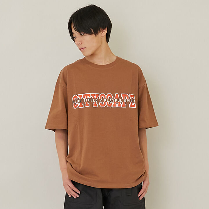 [GLSW.] Cool Touch High Cool Cotton Original Front Print Short Sleeve T-Shirt,Brown, medium image number 0