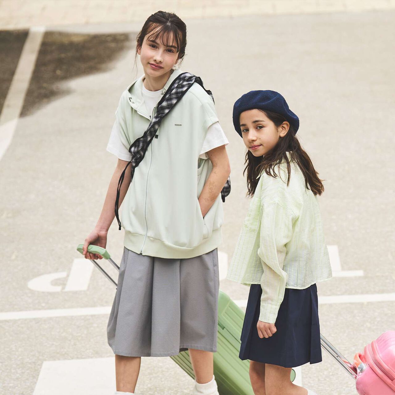 [Sleeveless Parka & T-Shirt Set] [130cm Available],Top gray, large image number 19