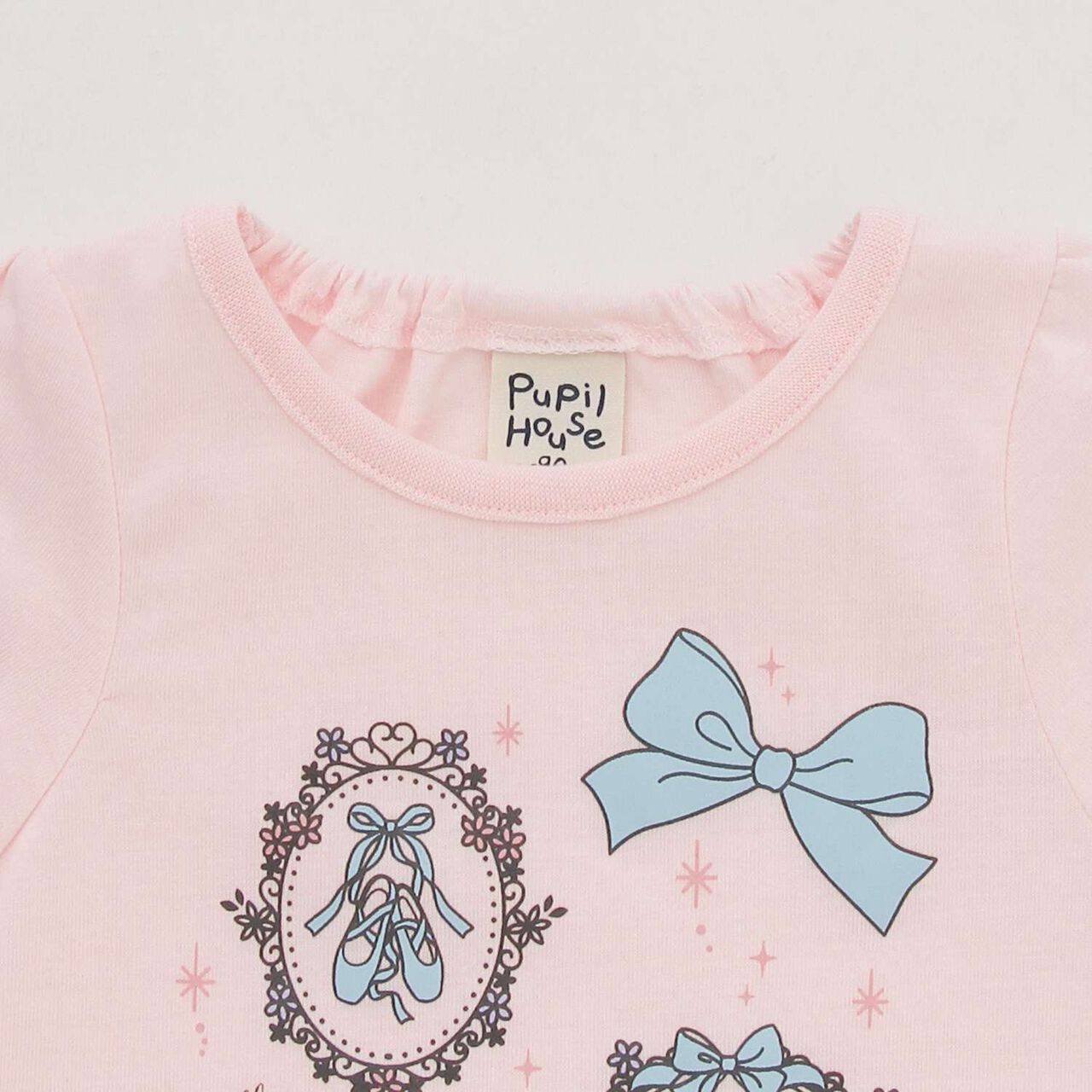 Ballet Motif Sleeve Frill T-Shirt,Light pink, large image number 2