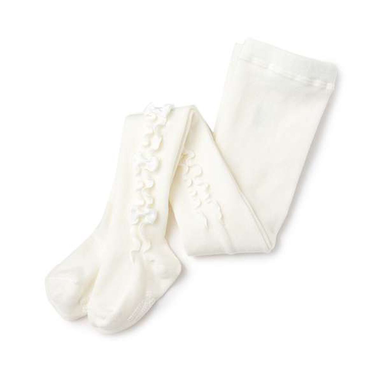 Side Frill Tights,Off white, large image number 0