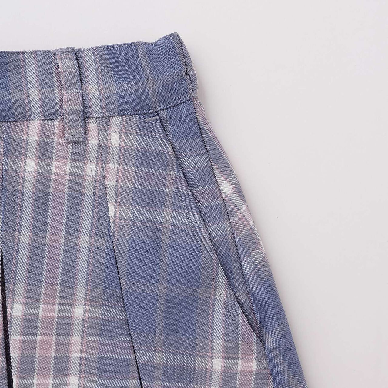 [Easy Care] Checkered Front Pleated Skirt,Black, large image number 15