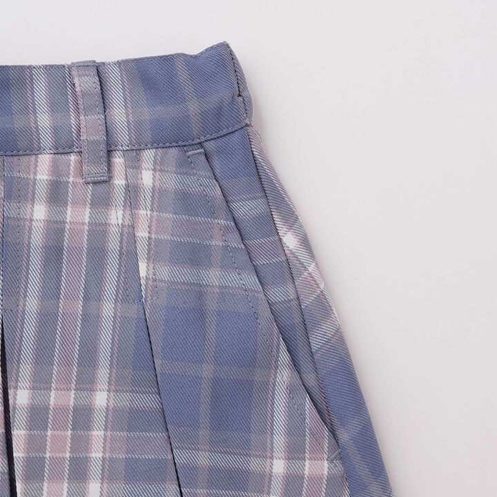[Easy Care] Checkered Front Pleated Skirt,Black, medium image number 15