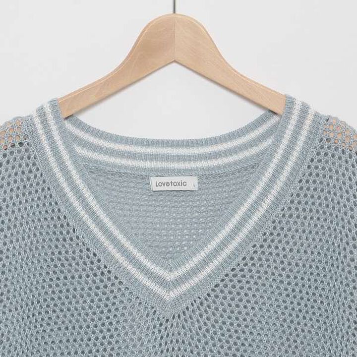 Mesh Knit Vest with Inner Lining,Black, medium image number 13