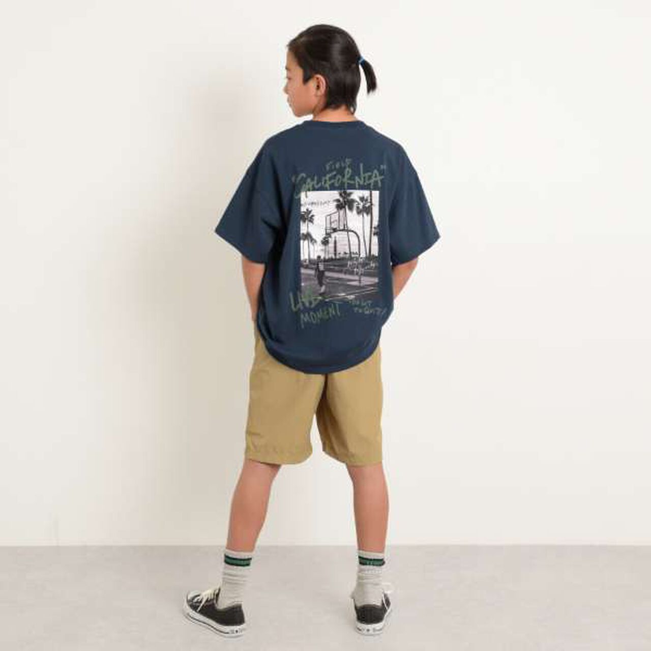 [Anti-Stain] Resort Back Print Short Sleeve T-Shirt,Navy, large image number 7