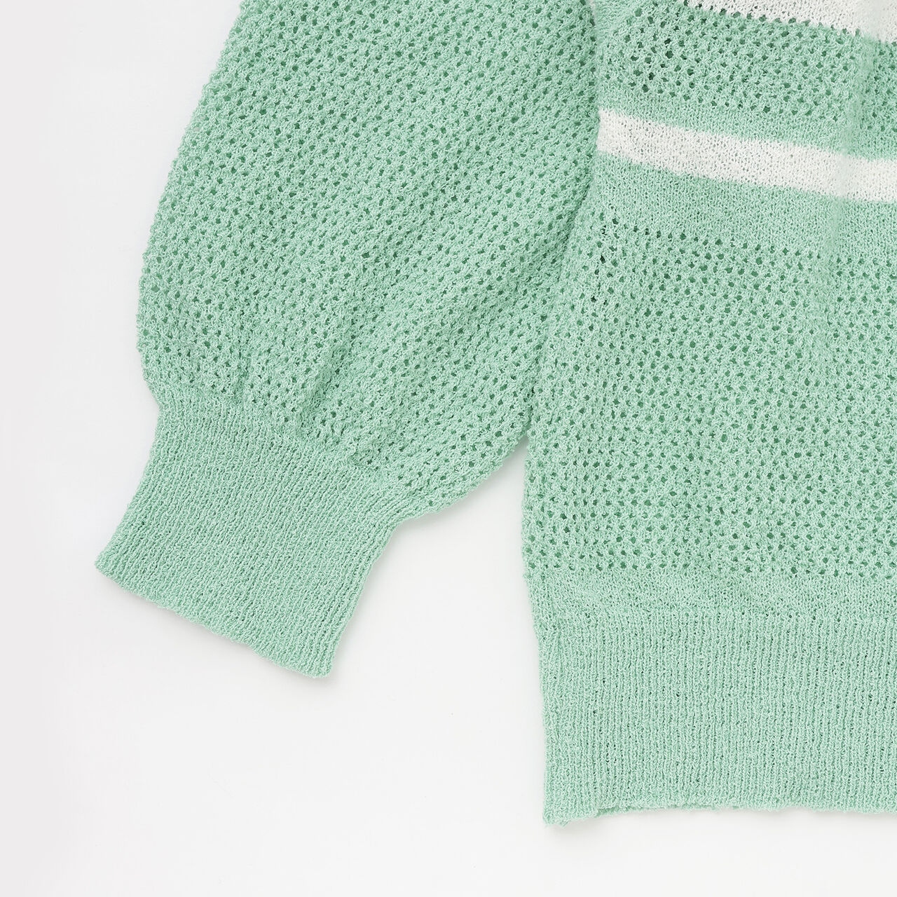 Mesh Knit ZIP Cardigan,Emerald green, large image number 4
