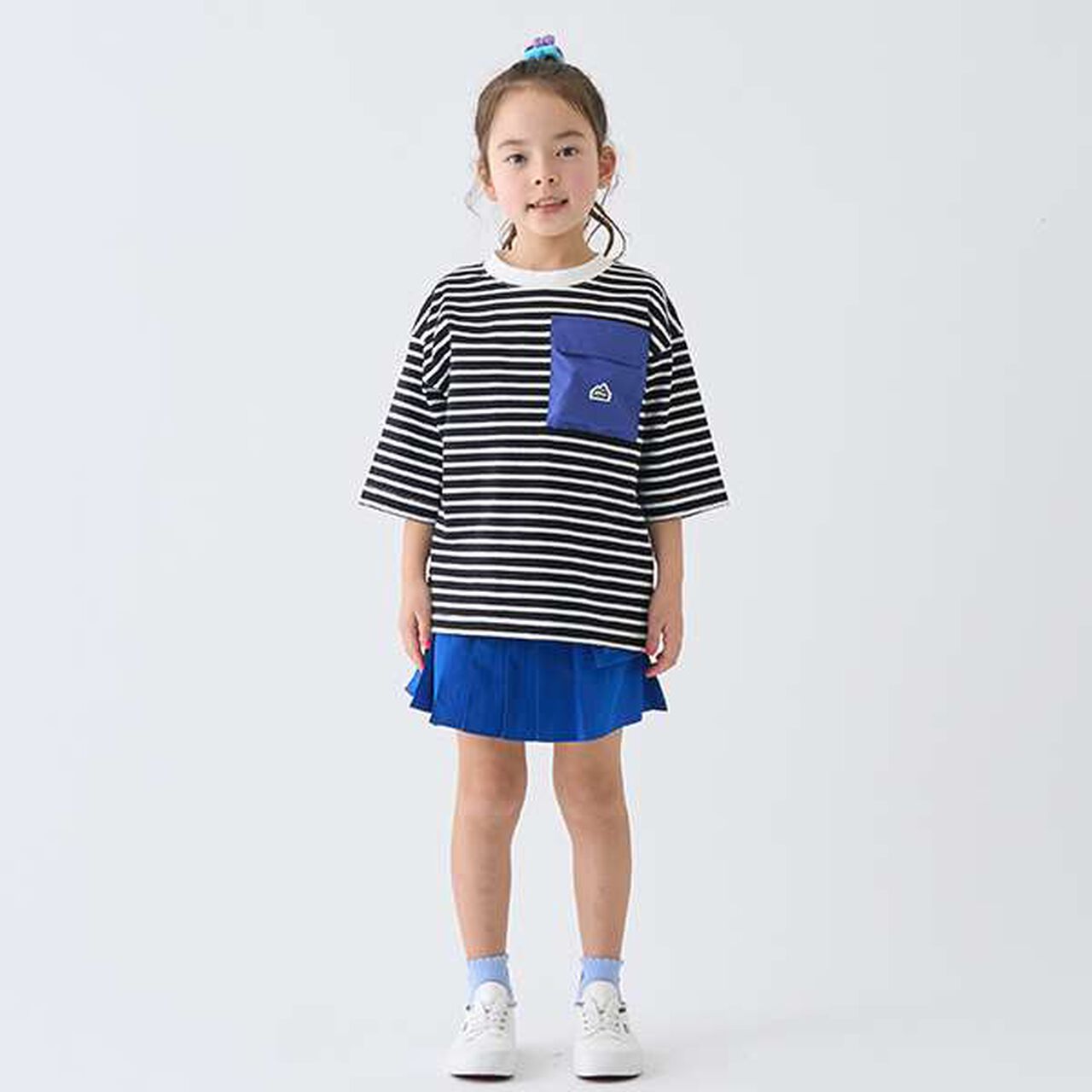 Stripe-Blocked Pocket Big T-Shirt,Green, large image number 8