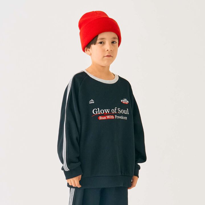 Sleeve Line Sweatshirt [Coordinatable Setup],Black, medium image number 0