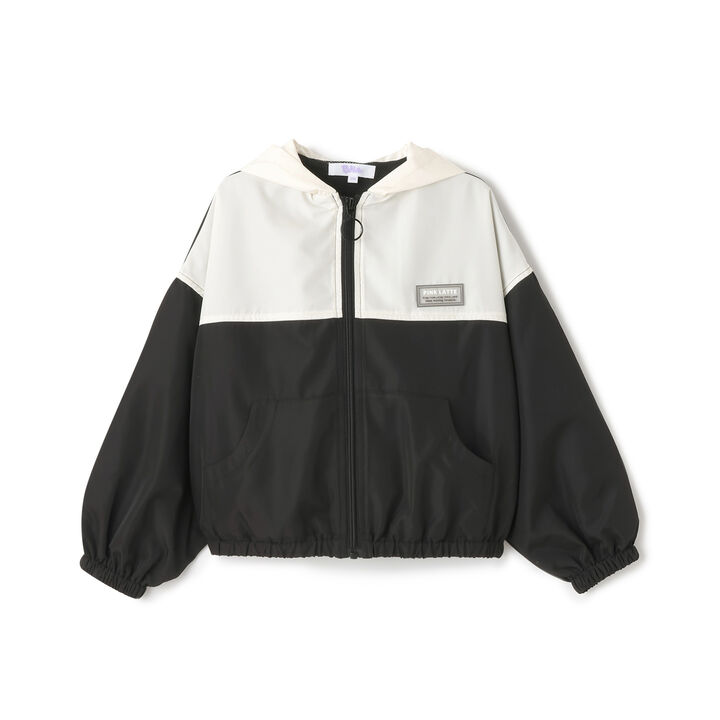 [別注] 連帽撞色布章短夾克,黑色, medium image number 20